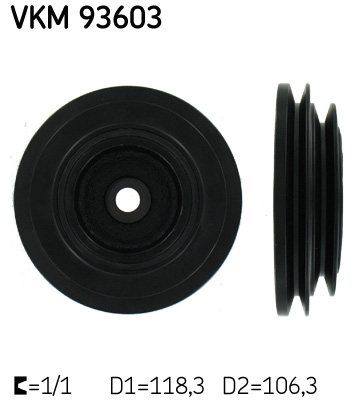 Fulie curea, arbore cotit VKM 93603 SKF